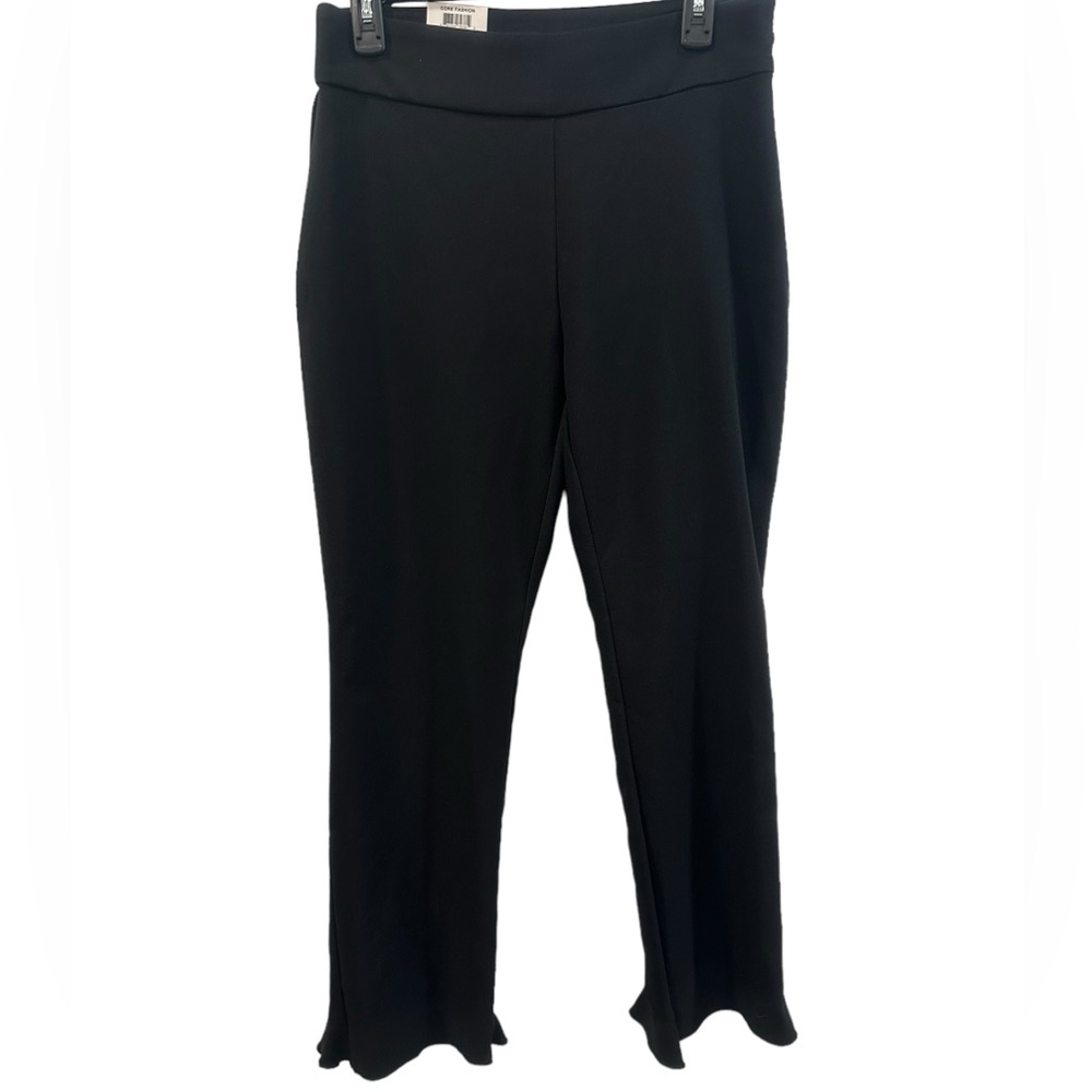 INC International Concept Straight Leg Side Zipper Pant Ruffle Hem Women's 6 NWT